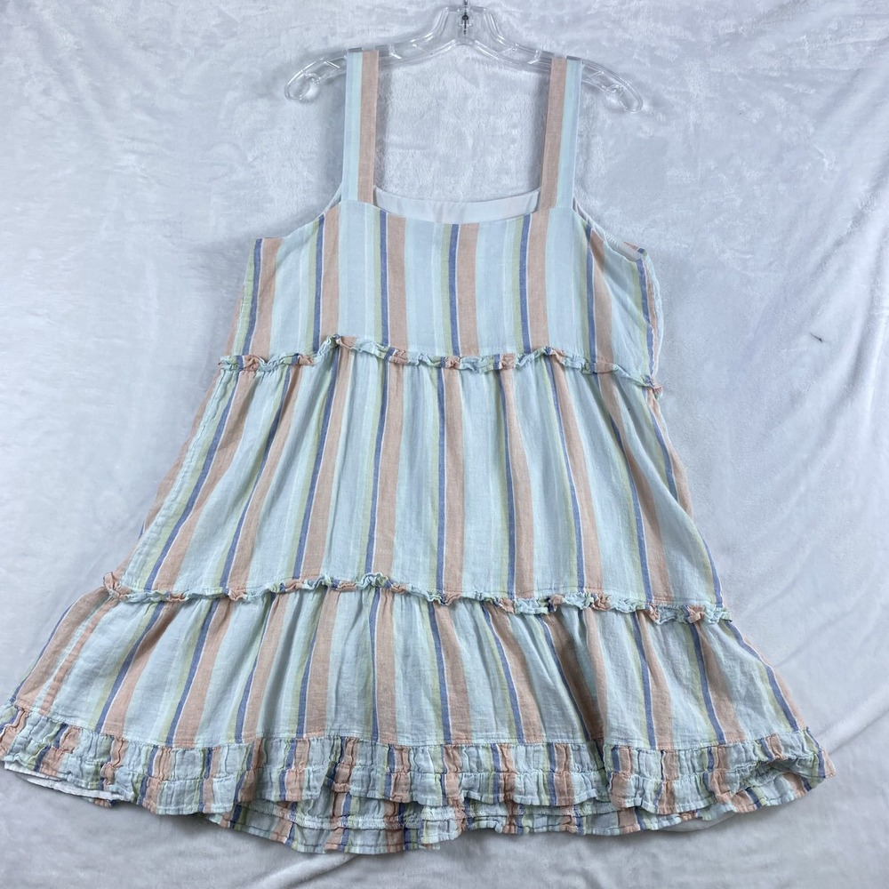 Rails Sandy Mini Dress Women Sz XL Sleeveless Beachy Linen Blend Coastal - Picture 8 of 12